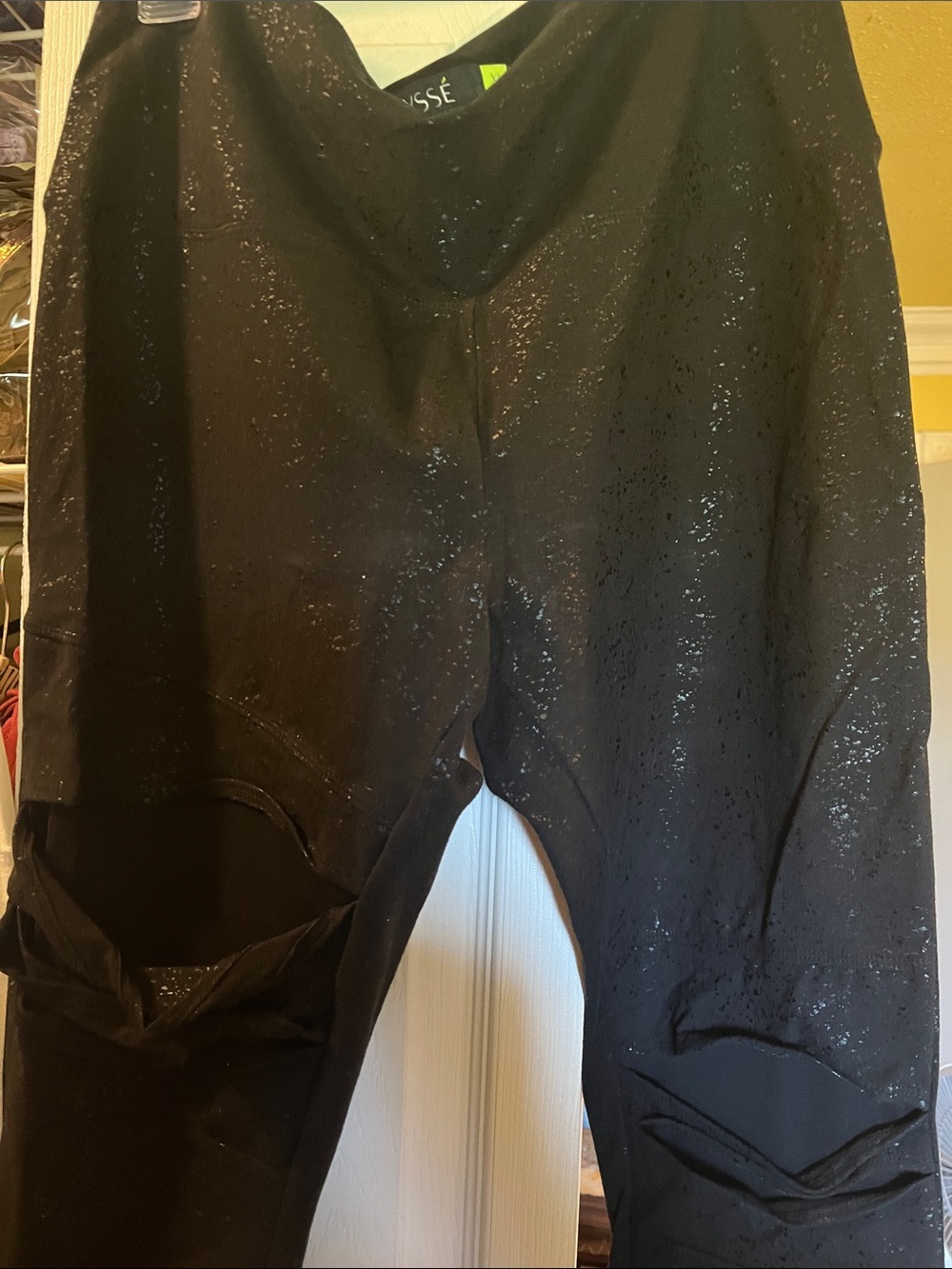Lysse Black Metallic Shine Leggings
